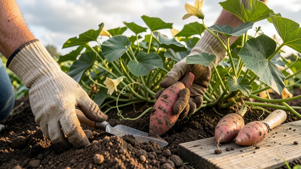 When to Pick Sweet Potatoes From the Garden: Skin Slip Test & Vine Yellowing Triggers
